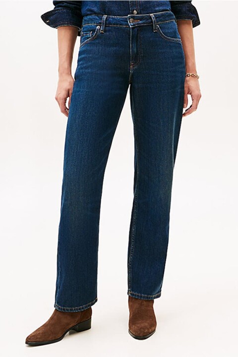 Kadın Milo Yüksek Bel Düz Paça Jean Pantolon - Mavi - Tommy Hilfiger