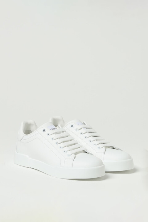 Kadın Minimalist Deri Sneakers - Beyaz - Dolce&gabbana