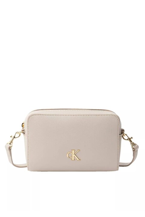 Kadın Minimalist Monogramlı Kamera Çantası - Taş 