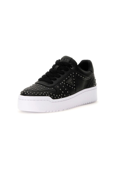 Kadın Mogana Zımbalı Platform Sneaker - Siyah 