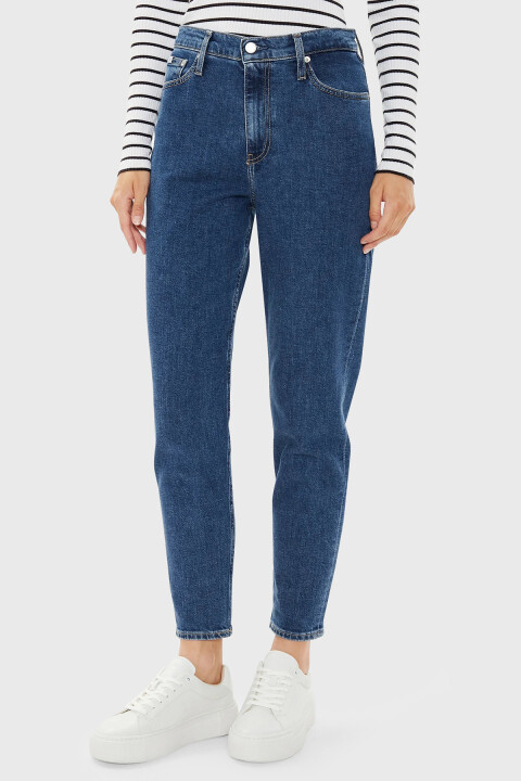 Kadın Mom Jean Jean Pantolon-Mavi 