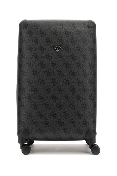 Kadın Monogram Desenli 4 Tekerlekli Büyük Boy Valiz - Antrasit - Guess