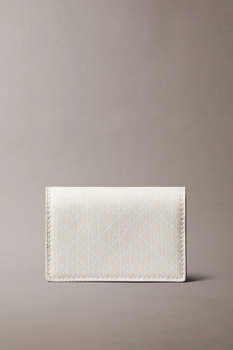 Kadın Monogram Desenli Akordiyon Kartlık - Krem - Calvin Klein