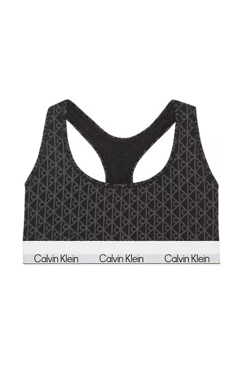 Kadın Monogram Desenli Yazı Baskılı Bantlı Bralet - Siyah - Calvin Klein