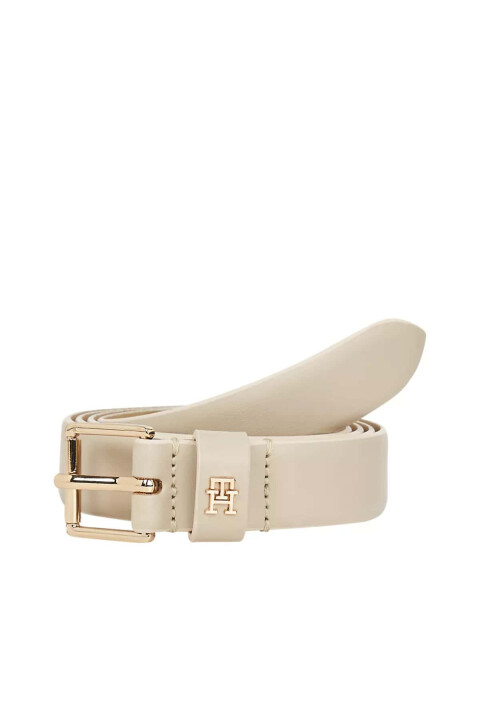 Kadın Monogram Detaylı 2.5 Kemer - Krem - Tommy Hilfiger
