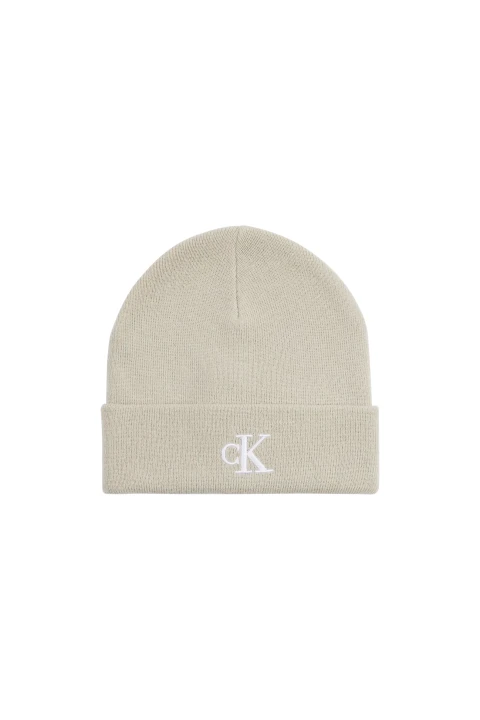 Kadın Monogram Embro Beanıe Bere-Krem - Calvin Klein