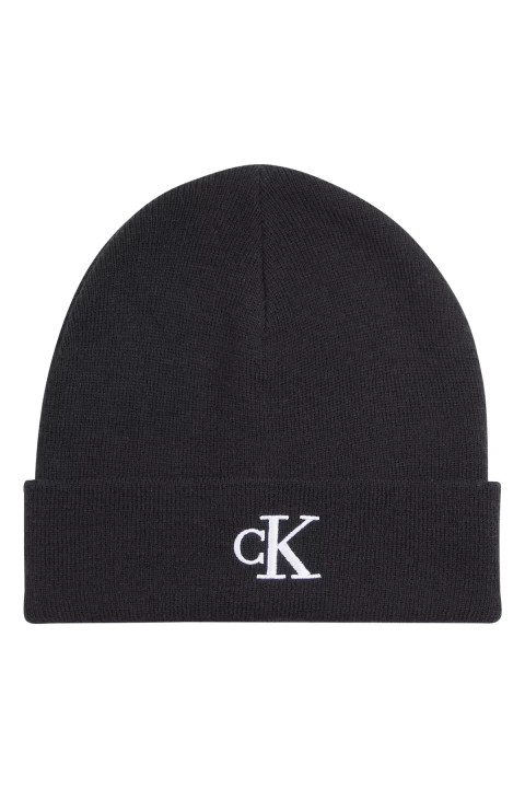Kadın Monogram Embro İşlemeli Bere - Siyah - Calvin Klein