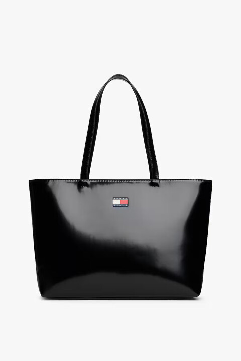 Kadın Must Tote Parlak Omuz Çantası - Siyah - Tommy Hilfiger