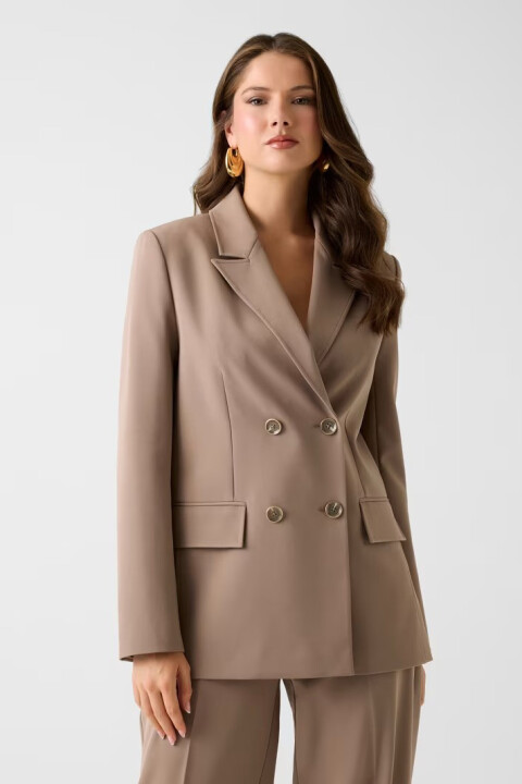 Kadın Nausica Vatkalı Blazer - Açık Kahverengi - Guess