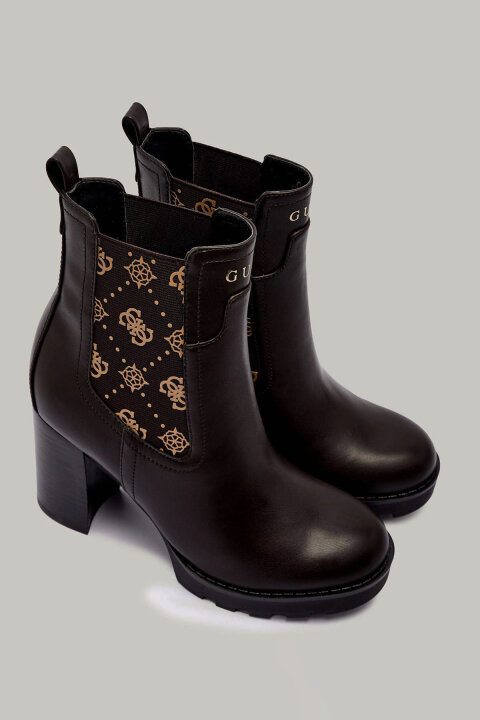 Kadın Nealle Monogram Desenli Kalın Topuklu Chelsea Bot - Kahverengi 