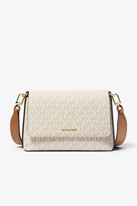 Kadın Nessa Küçük İmzalı Logolu Çapraz Çanta - Krem - Michael Kors