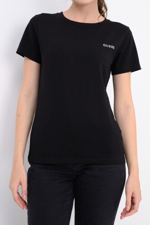 Kadın New Colette Standart Kalıp Bisiklet Yaka T-Shirt - Siyah 