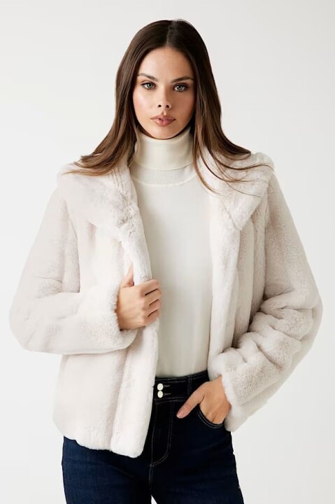 Kadın New Sophy Yapay Kürk - Bej - Guess