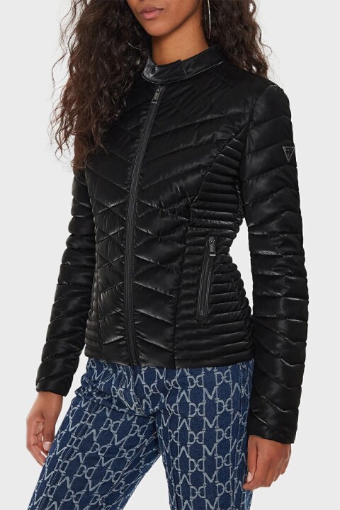Kadın New Vona Kapitoneli Regular Fit Ceket - Siyah - Guess