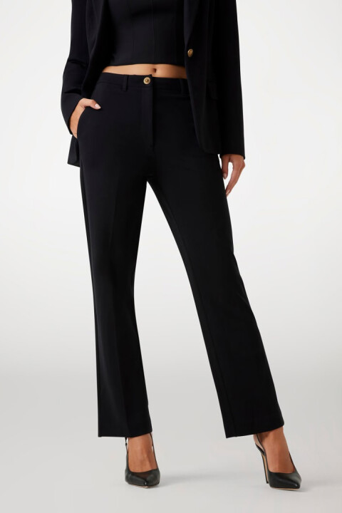 Kadın New Zoe Regular Fit Düz Kesim Klasik Pantolon - Siyah 