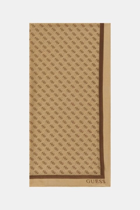 Kadın Noelle Monogram Desenli Fular - Kahverengi - Guess