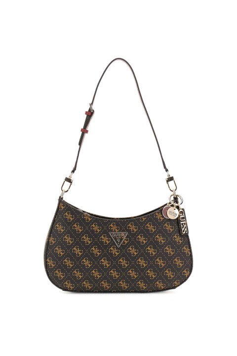 Kadın Noelle Top Zip Shoul Omuz Çantası - Kahverengi 