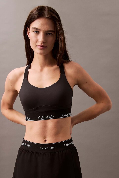 Kadın Normal Kalıp Yüksek Destekli Spor Sütyeni - Siyah - Calvin Klein
