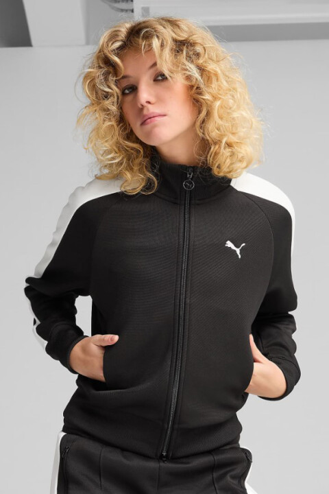 Kadın Normal Kesim Dik Yaka Fermuarlı T7 Always On Track Ceket - Siyah - PUMA