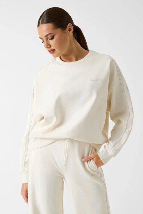 Kadın Octavia Aktif Sweatshirt - Beyaz - Guess