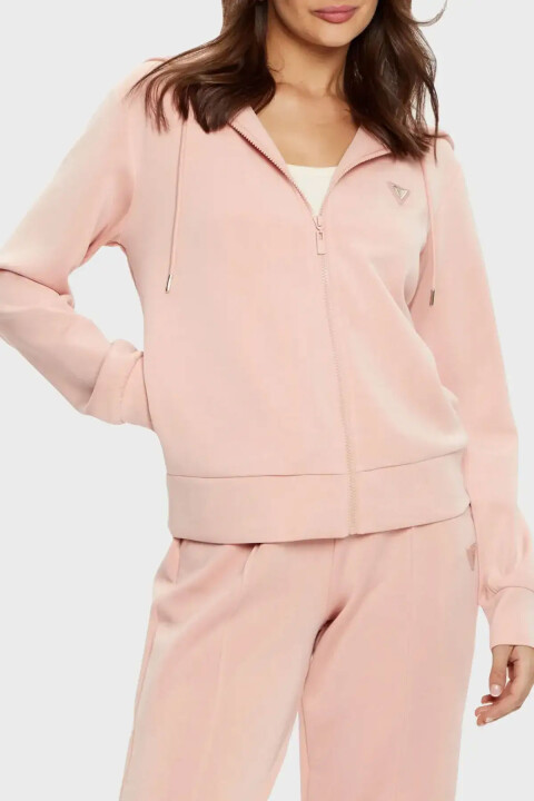 Kadın Olympe Full Fermuarlı Kapüşonlu Sweatshirt - Pembe 