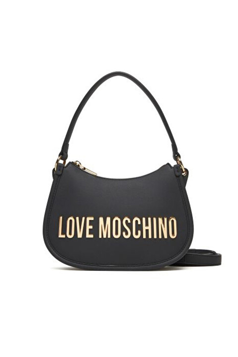 Kadın Omuz Çantası Logo Detaylı – Siyah - Love Moschino
