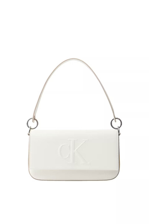 Kadın Omuz Çantası Sculpted Flap Shoulder Pouch - Beyaz 