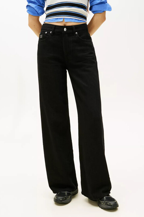 Kadın Orta Bel Loose Straight Jean Pantolon - Siyah - Tommy Hilfiger