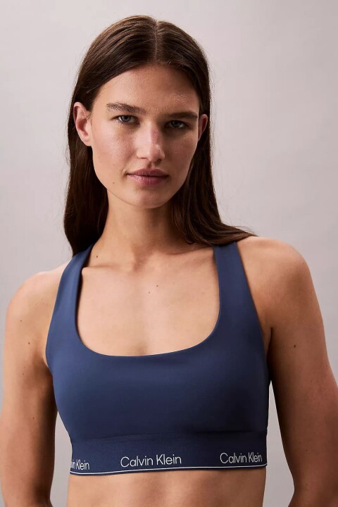 Kadın Orta Destekli Yarışçı Sırtı Spor Sütyeni - Mavi - Calvin Klein