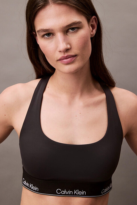 Kadın Orta Destekli Yarışçı Sırtı Spor Sütyeni - Siyah 