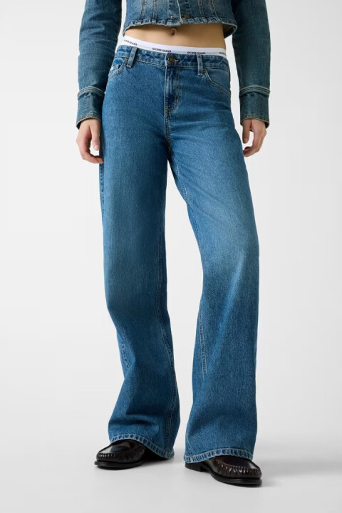 Kadın Palazzo Fit Jean - Orta Yıkama Mavi - Guess