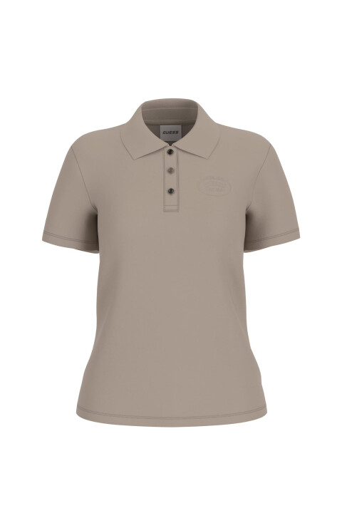 Kadın Paula Aktif Slim Fit Polo T-Shirt - Bej - Guess