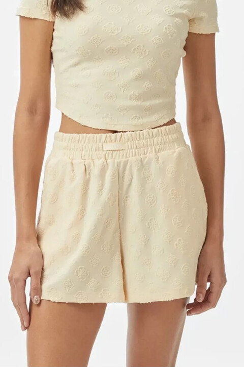 Kadın Peony Jacquard Şort - Sarı - Guess