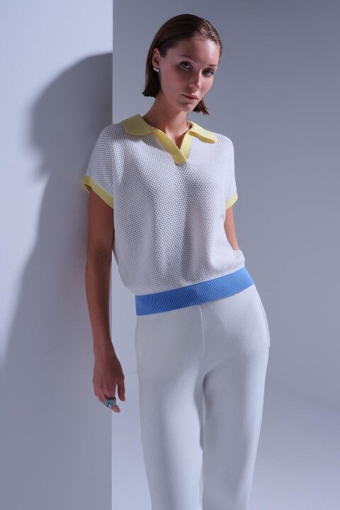 Kadın Polo Yaka Bluz - Çok Renkli - Join Us