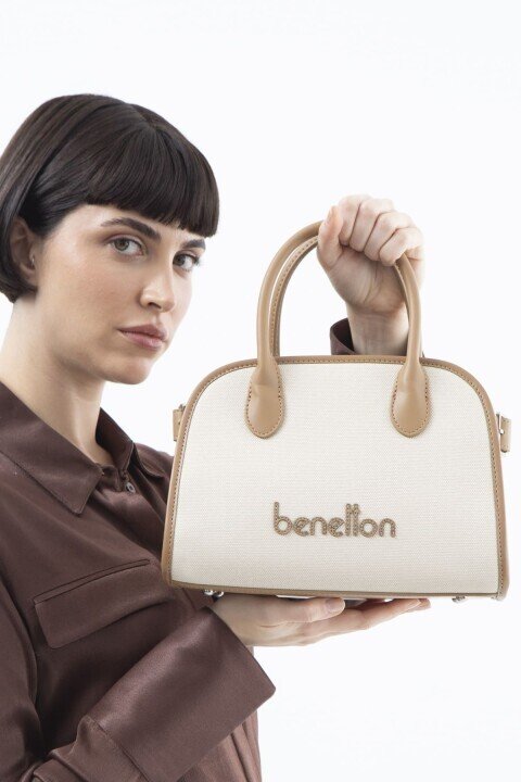 Kadın Print El Çantası - Bej - BENETTON