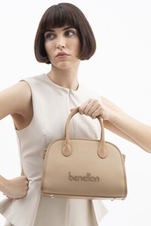 Kadın Print El Çantası - Camel - BENETTON