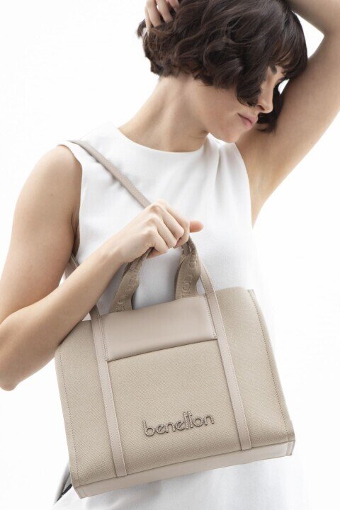 Kadın Print El Çantası - Ten - BENETTON