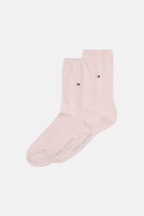 Kadın Puantiyeli Çorap 2'li Paket - Açık Pembe 