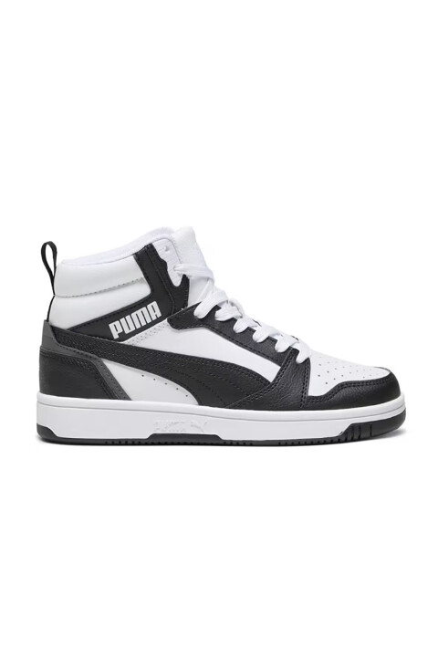 Kadın Puma Rebound V6 Mid Jr Sneaker Ayakkabı - Siyah Beyaz 