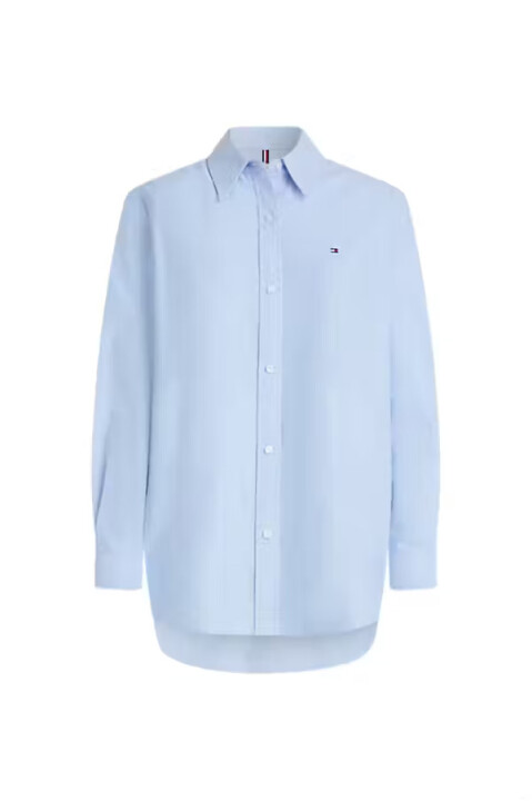 Kadın Rahat Kesim Oxford Gömlek - Mavi - Tommy Hilfiger