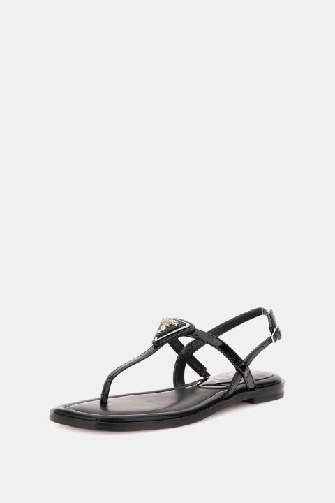 Kadın Rainey Rugan Parmak Arası Sandalet - Siyah - Guess