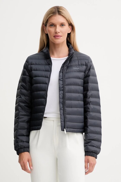 Kadın Regular Fit Dik Yaka Hafif Şişme Mont - Lacivert - Calvin Klein