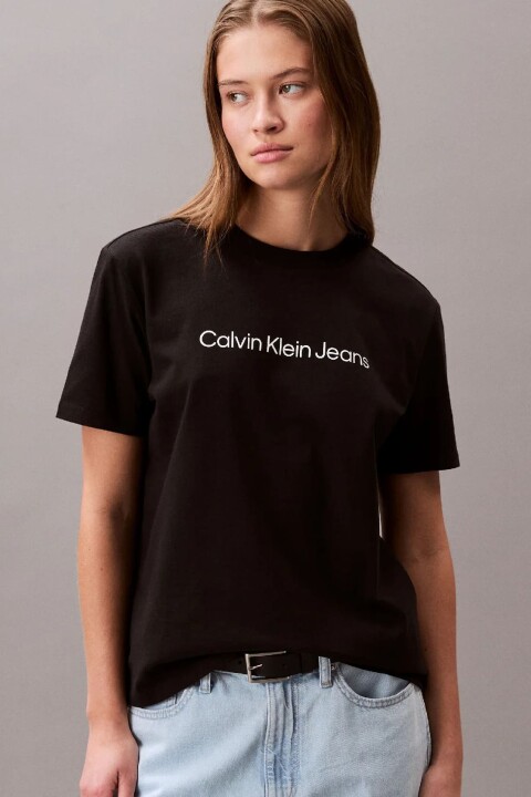 Kadın Regular Fit Klasik Logolu T-Shirt - Siyah 