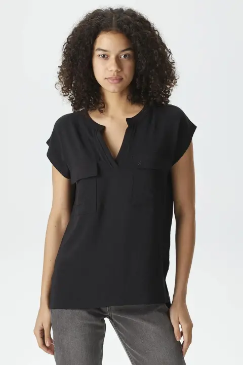 Kadın Relaxed Fit Gömlek - Siyah 