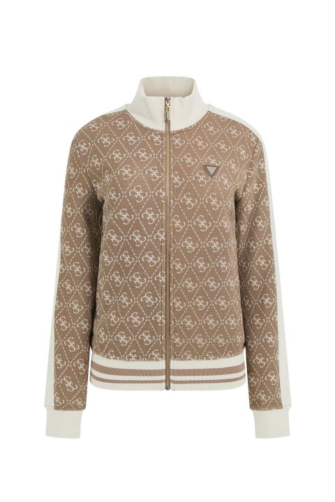 Kadın Rhombus Aktif Sweatshirt - Bej - Guess