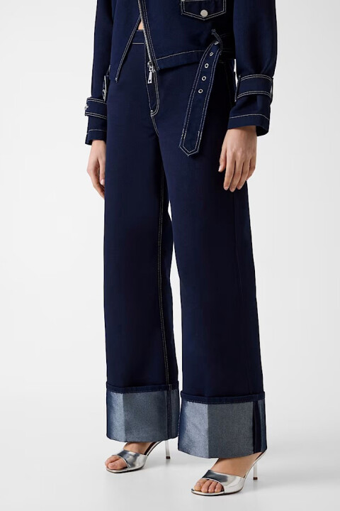 Kadın Roll Regular Fit Jean Pantolon - Lacivert - Guess