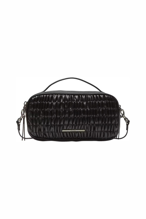 Kadın Ruched Camera Bag Çapraz Çanta - Siyah 