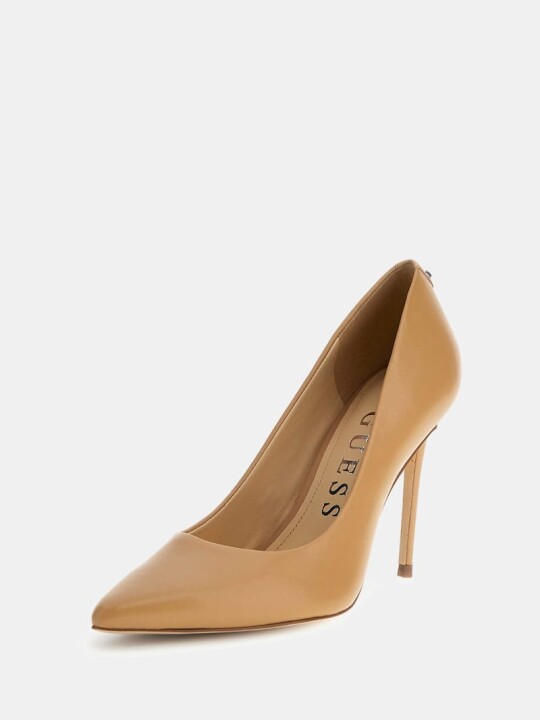 Kadın Sabalia Deri Topuklu Ayakkabı-Bej - Guess