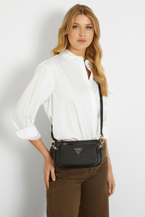 Kadın Saffiano Noelle Mini Çapraz Çanta - Siyah - Guess