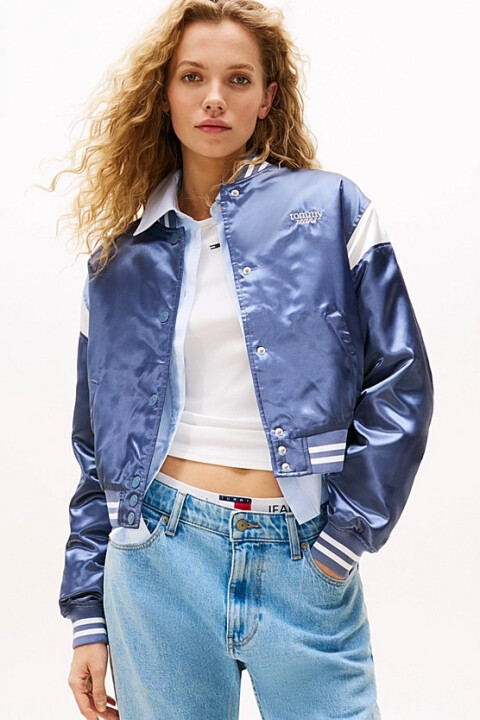 Kadın Script Varsity Mont - Mavi 